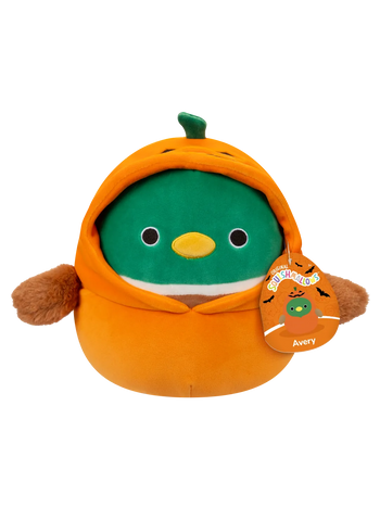 Squishmallows Raca mlakarica Avery v kostumu buče, 20 cm