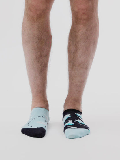 Živahne nizke nogavice za superge Papirnata letala in oblaki